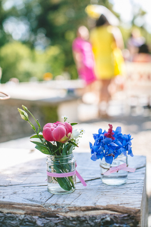 flowers in jars