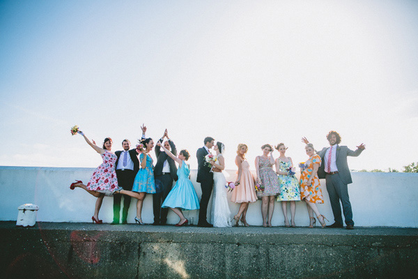 fun and colourful bridal party