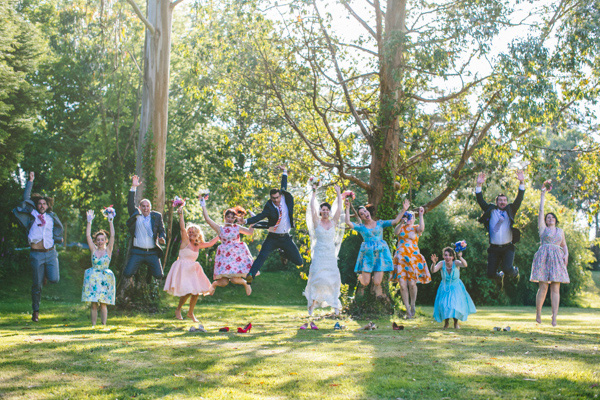 colourful and fun bridal party