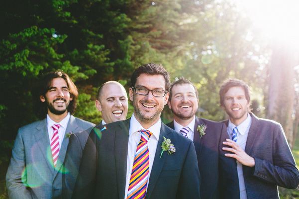 groomsmen and stripey ties