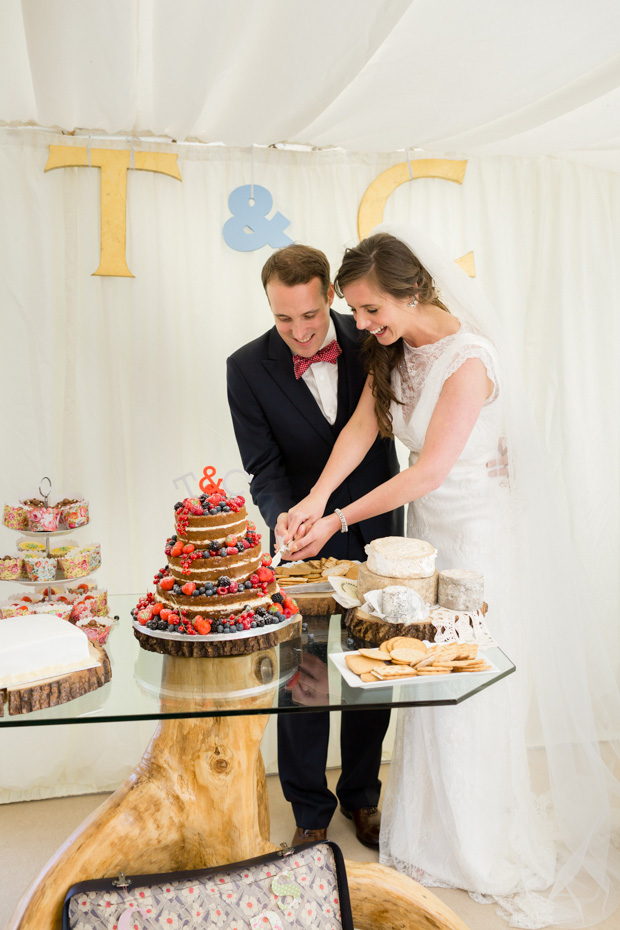 cutting the cake