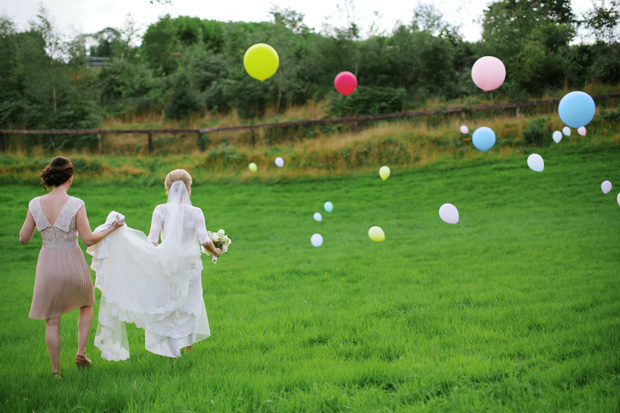 wedding portrait with balloons