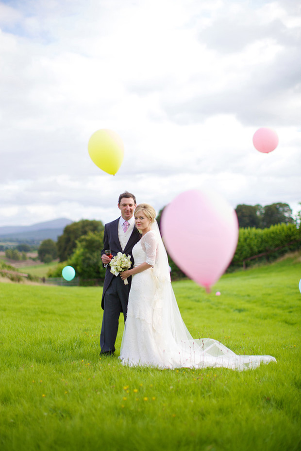 wedding portrait with balloons