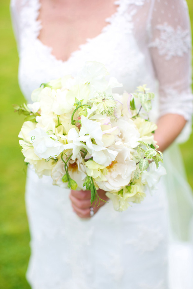 white,yellow and green bouquet