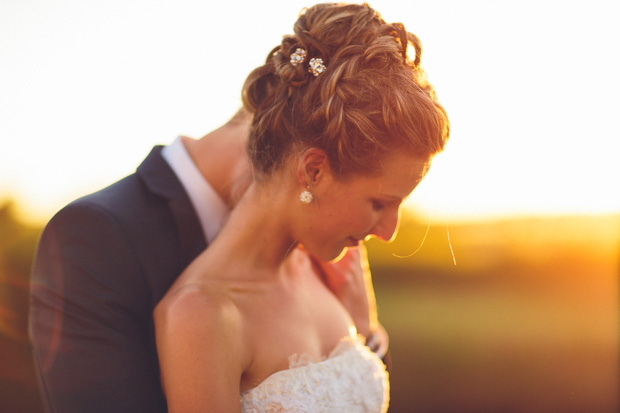 wedding portrait at sunset