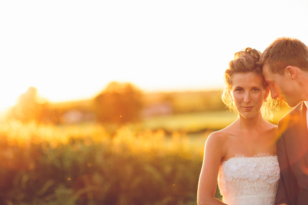 wedding portrait at sunset