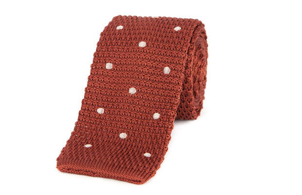 knitted polka dot tie