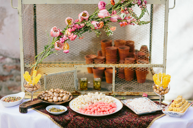 colourful wedding display