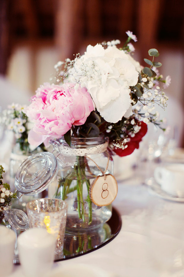 peony and mixed floral centrepieces