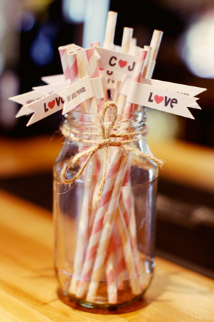 red stripey straws