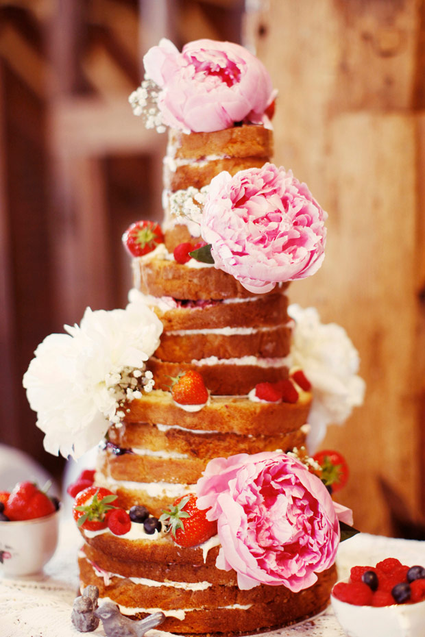 bare wedding cake