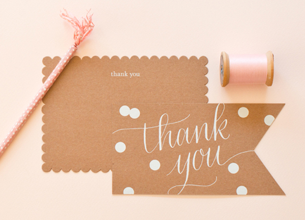 Sugar Paper Kraft Thank You Stationery