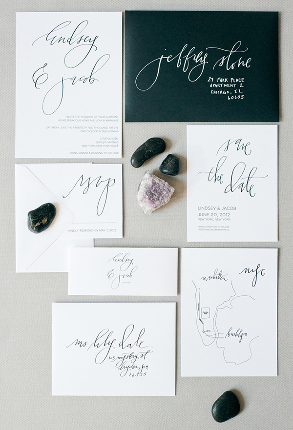 chic minimalist wedding stationery