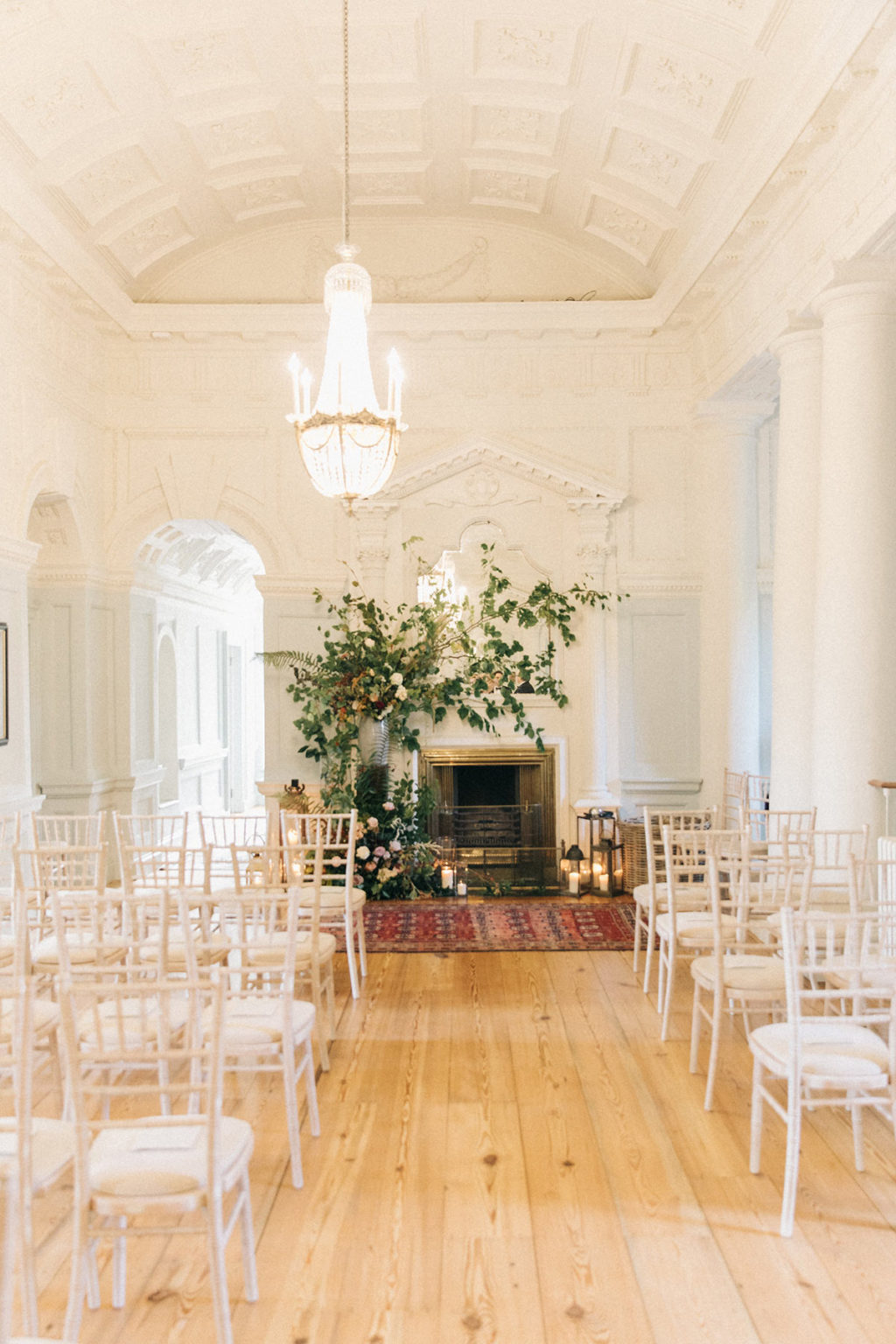 Fireplace ceremony backdrop | One Fab Day