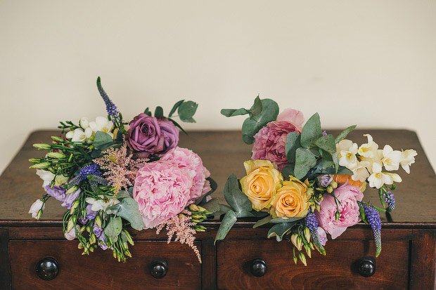 pink peony and rose bouquet