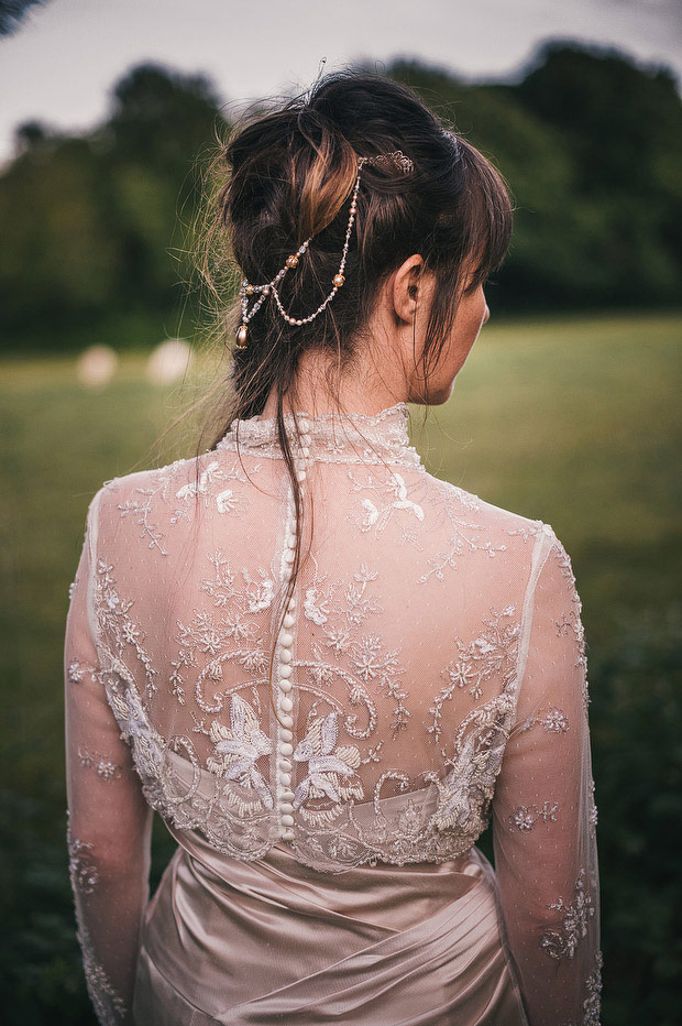 beautiful back of lace wedding dress