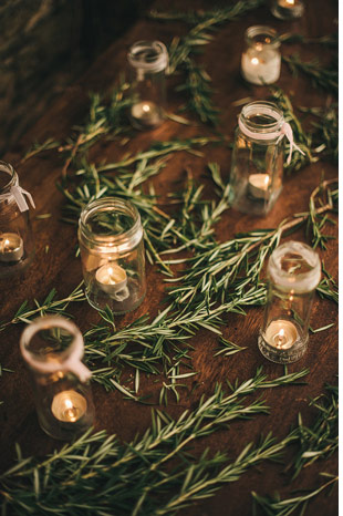 rustic candle display