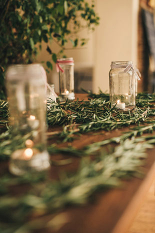 rustic candle display