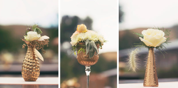 gold floral centrepieces