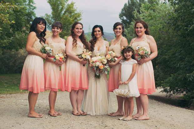 dip dye bridesmaids dress