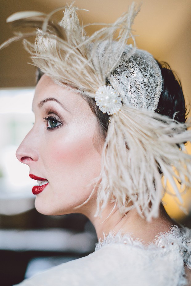 1920s feather and sequin head piece