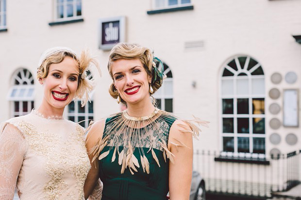 1920s style bride and bridesmaid