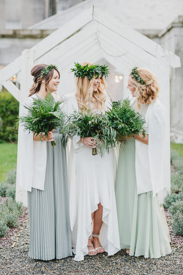 bridesmaids in blazers