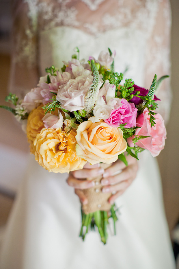 peach,yellow and pink bouquet