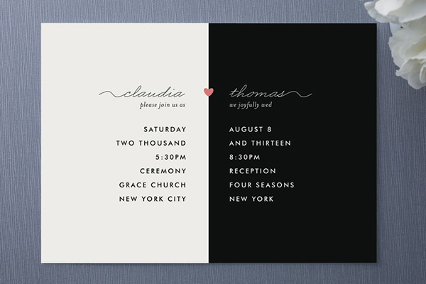 black and white wedding invitations