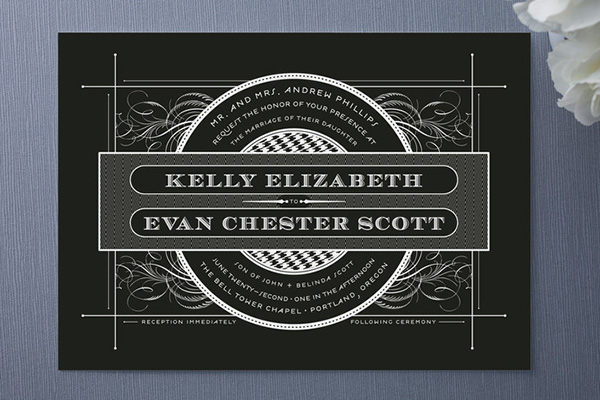 black and white wedding invitations