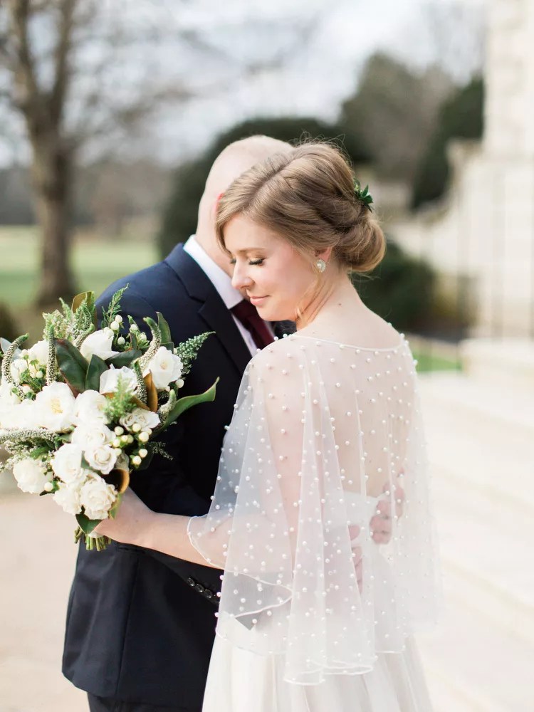 pearl bridal capelet