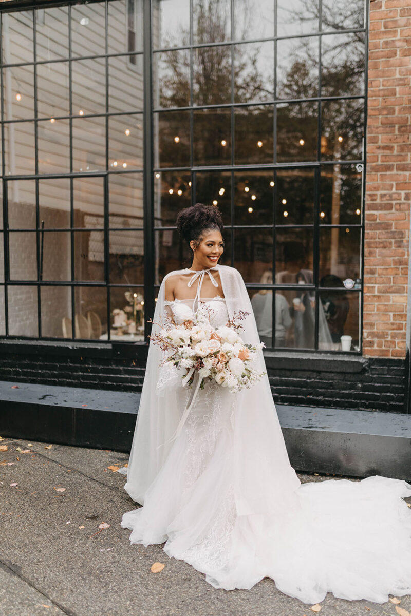 winter bridal cape