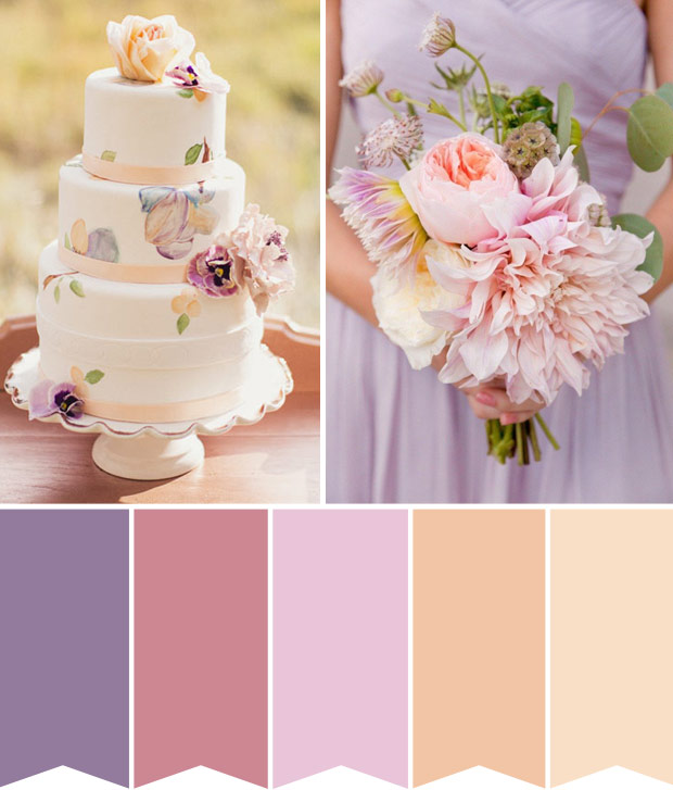 Purple and peach wedding inspiration