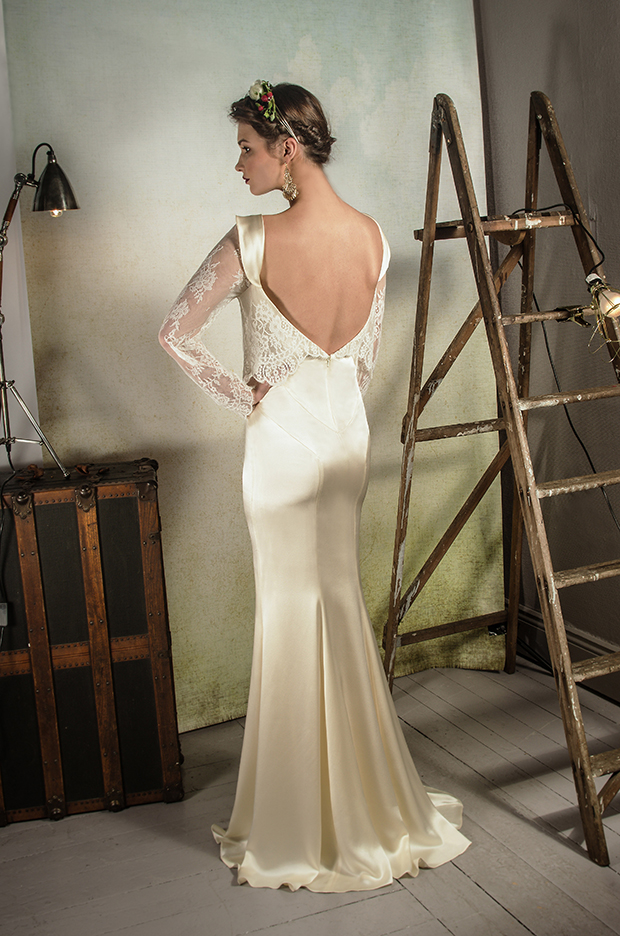 Belle and Bunty SS14 VALENTINA wedding dress back