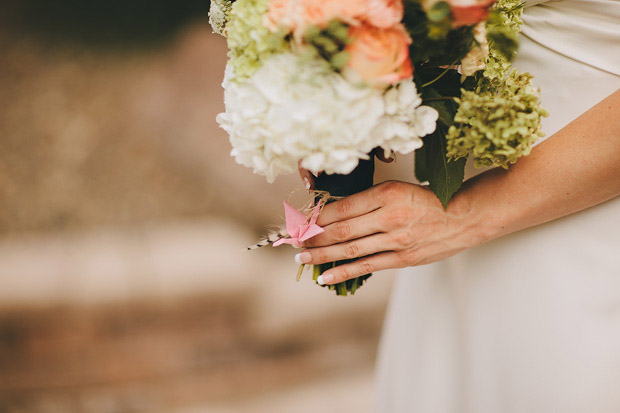 peach and cream bridal bouquet