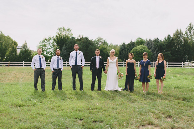 bridal party in navy