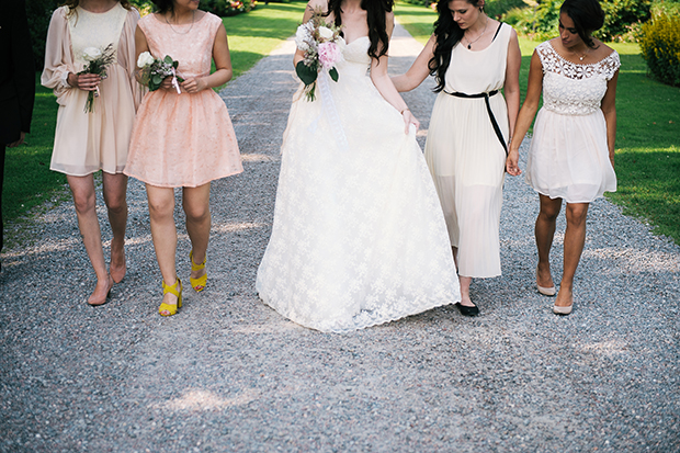 peach and cream bridesmaids dresses