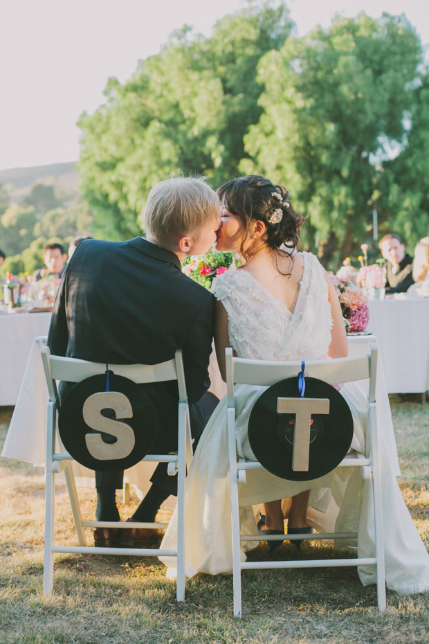 vintage record wedding chair decor | onefabday.com