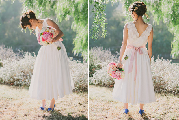 Beautiful bride Tomomi and her own handmade short wedding dress!  | onefabday.com