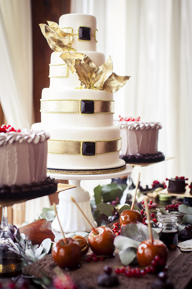 cake with gold leaf