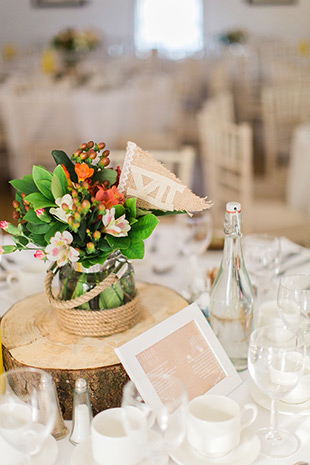 rustic floral centrepieces