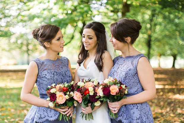 blue peplum bridesmaids dresses