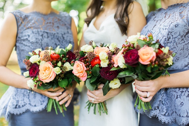 blue peplum bridesmaids dresses