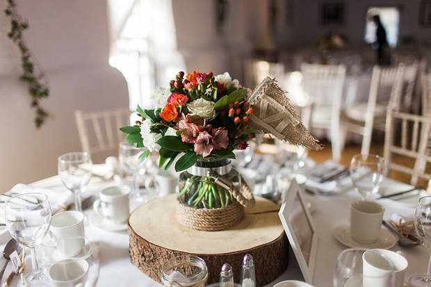 rustic floral centrepieces