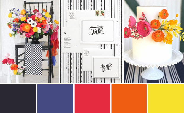 Monochrome and Colour Wedding Palette