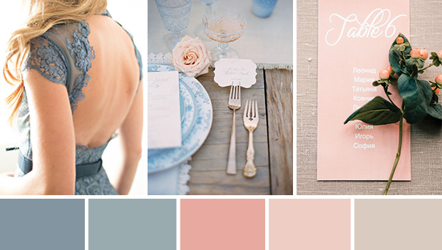 Blue and Peach Wedding Inspiration