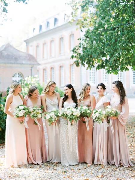 Blush colour palette bridesmaids