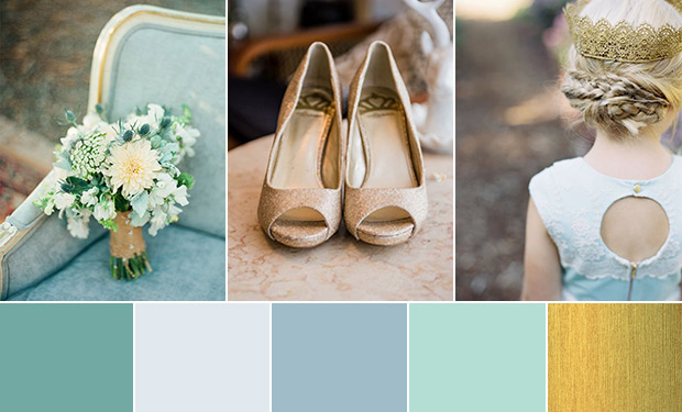 Emerald Green, Blue and Gold Wedding Colour Inspiration | onefabday-com.go-vip.net