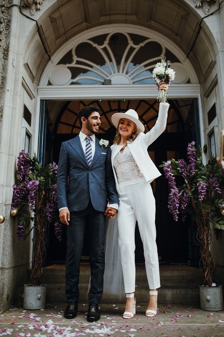 Bridal trousers, brides in jumpsuits, brides in trousers, brides in suits, wedding dress alternatives