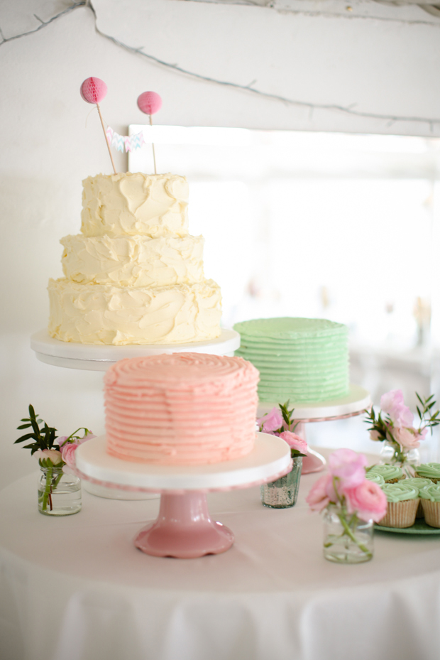 pretty pastel wedding cake table | onefabday.com